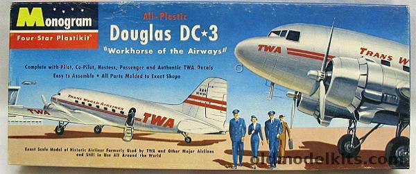 Monogram 1/90 Douglas DC-3 TWA Four Star Issue, P9-98 plastic model kit